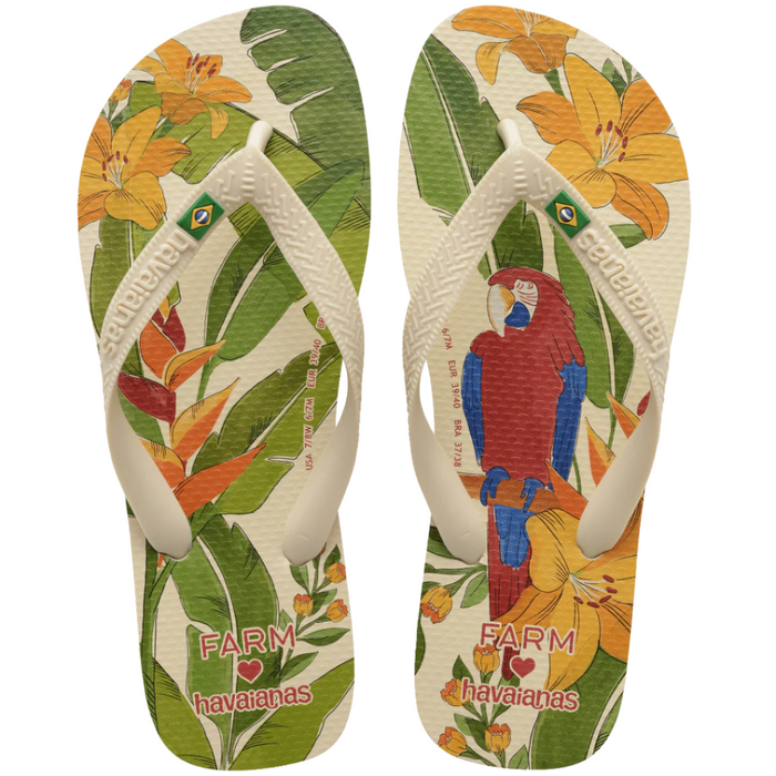 Havaianas Brazil Farm Beige Arara Floral