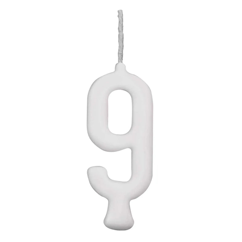 Gold Plus White Birthday Candle Number 9