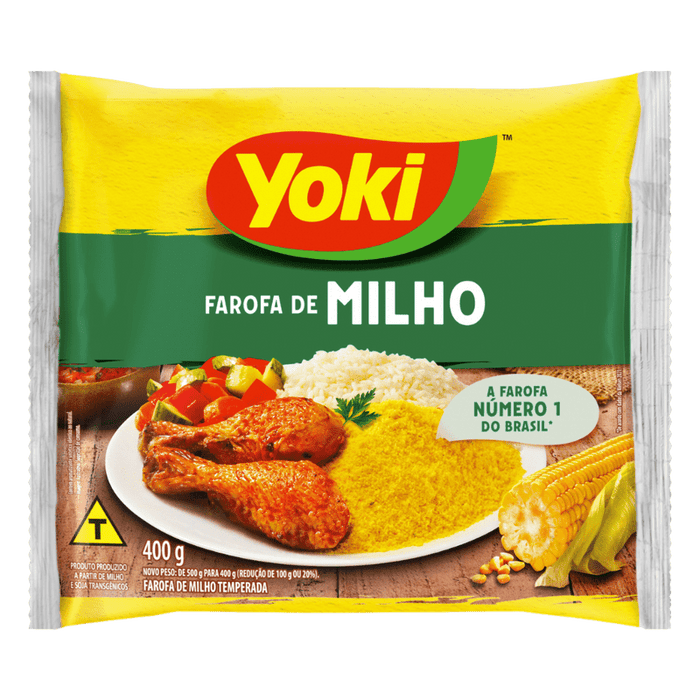 Yoki Farofa Pronta de Milho Temperada 400g - Seasoned Corn Flour