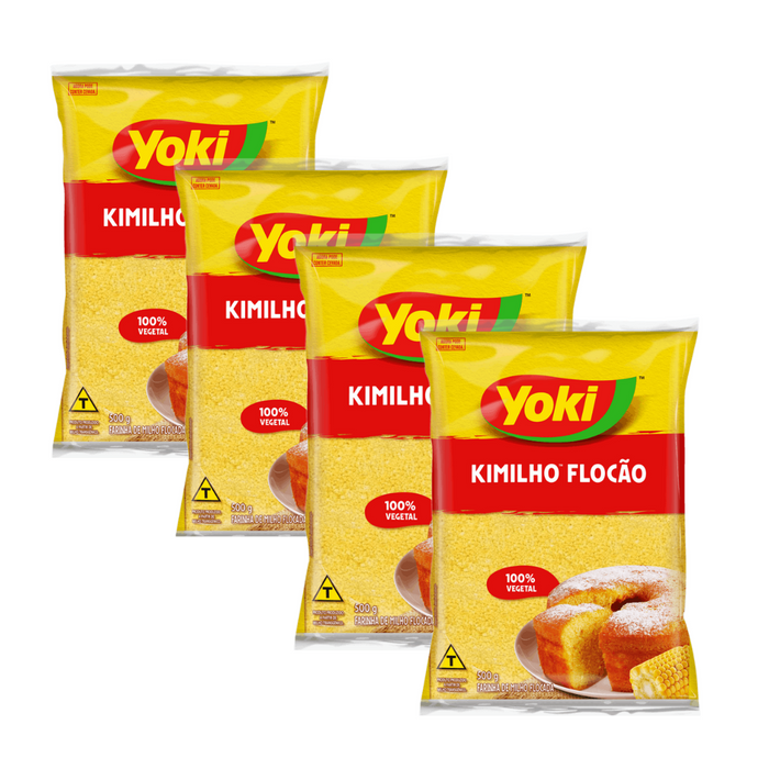4 unidades Yoki Kimilho Flocao Farinha de Milho Flocada 500g