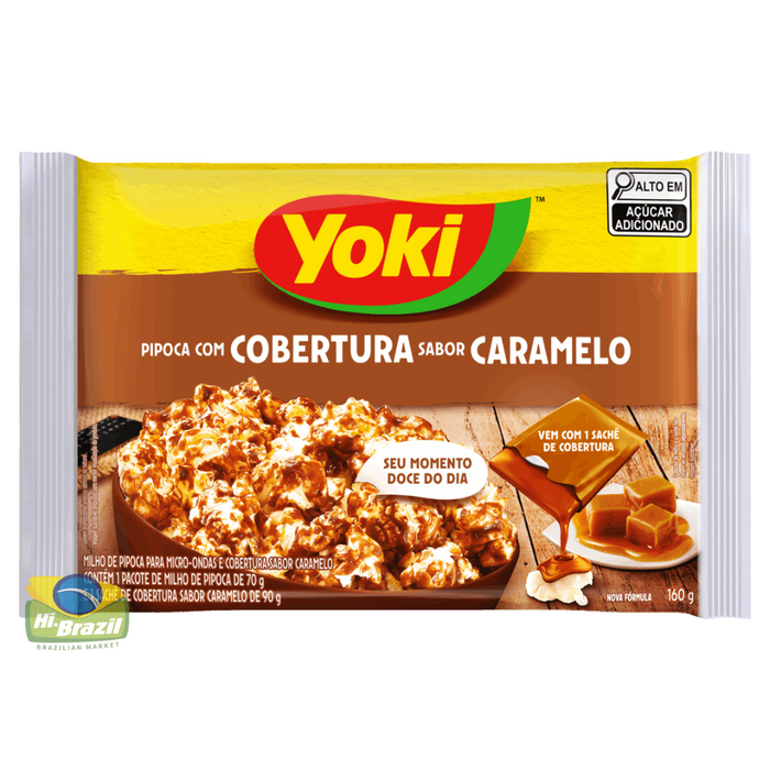 Yoki Pipoca Micro-ondas com Cobertura sabor Caramelo 160g