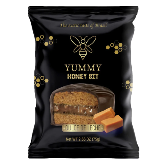 Yummy Honey Bit Pao de Mel Recheio de Doce de Leite 75g