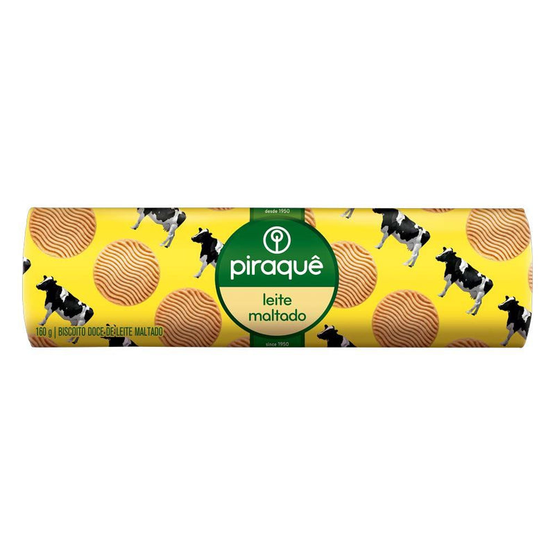 Piraque Biscoito Leite Maltado 160g - Malted Milk Biscuit - Hi Brazil Market