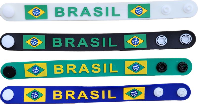 Brasil Pulseira Silicone Botao - Silicon Bracelet Detachable - Hi Brazil Market