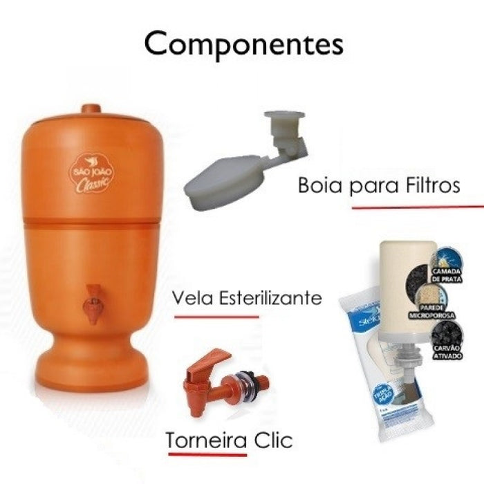 Stefani Terracota Filtro de Barro São João 6 litros - Water Ceramic Filter - Hi Brazil Market