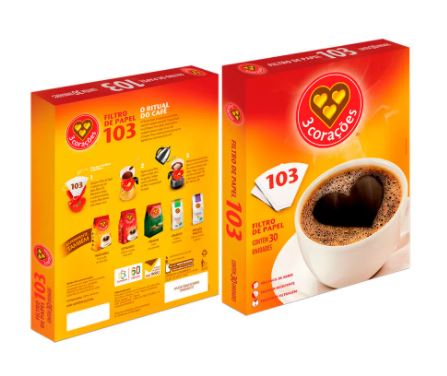 3 Coracoes Paper Filter for Coffee size 103 - Filtro de Papel para Cafe tamanho 103 - Hi Brazil Market