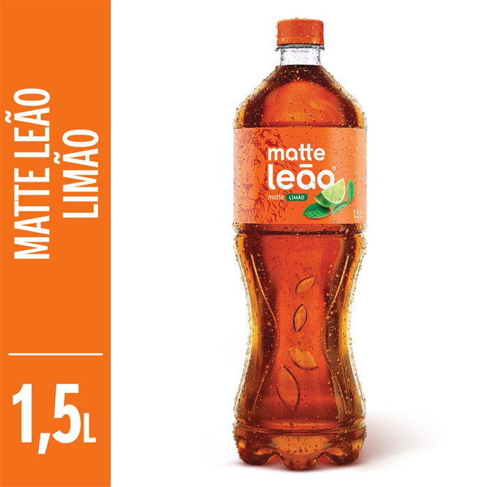 Matte Leao Natural Cha Pronto para Beber LIMAO 1.5L - Ready to Drink Tea LEMON - Hi Brazil Market