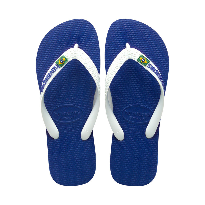 Havaianas Brazil Logo Flip Flops Marine Blue/White - Hi Brazil Market