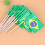 Brasil Bandeira Pequena para Decoracao - Brazil Flag Cupcake Toothpick Toppers - Hi Brazil Market
