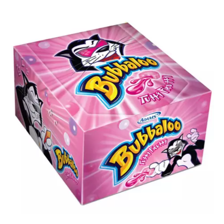 Bubbaloo Chiclete de Bola Tutti-Frutti - Gum filled with liquid flavor Tutti-Frutti - Hi Brazil Market