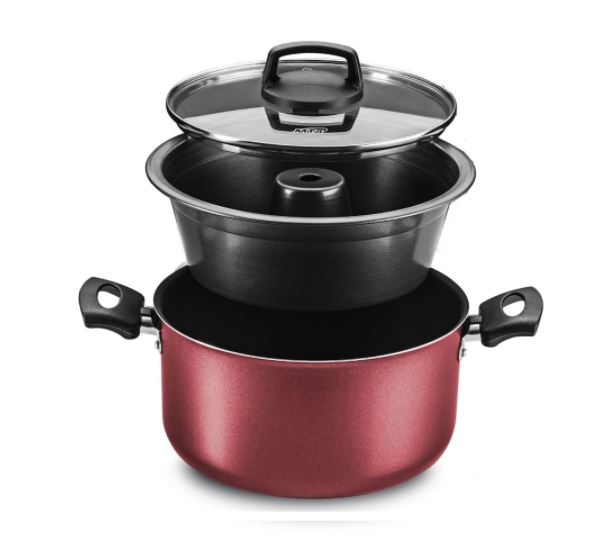 MTA Conjunto para Pudim Banho Maria 3 pecas - Non-stick water bath Set Pudding 3 pieces - Hi Brazil Market