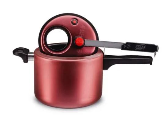 MTA Panela de Pressao Aluminio Antiaderente 4.5 litros - Nonstick Aluminum Pressure Cooker 4.5 liters - Hi Brazil Market