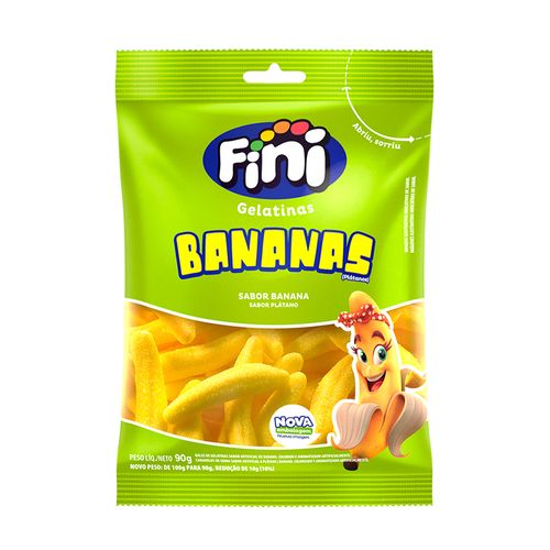 Fini Bala Sabor Banana 90g - Banana Flavor Gelatin Candy 3oz - Hi Brazil Market