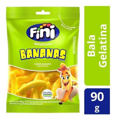Fini Bala Sabor Banana 90g - Banana Flavor Gelatin Candy 3oz - Hi Brazil Market