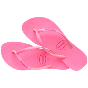 Havaianas Kid`s Slim Gliter Neon Macaron Pink - Flip Flop Macaron Pink - Hi Brazil Market