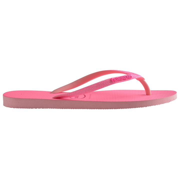Havaianas Kid`s Slim Gliter Neon Macaron Pink - Flip Flop Macaron Pink - Hi Brazil Market