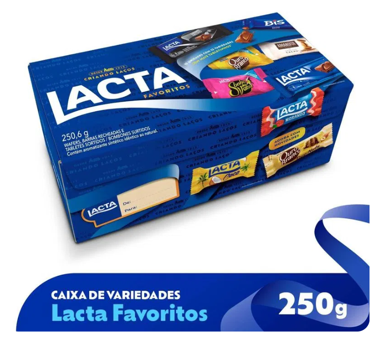 Lacta Favoritos Caixa de Bombom 250g - Favorites Chocolates Bonbon 8.84oz