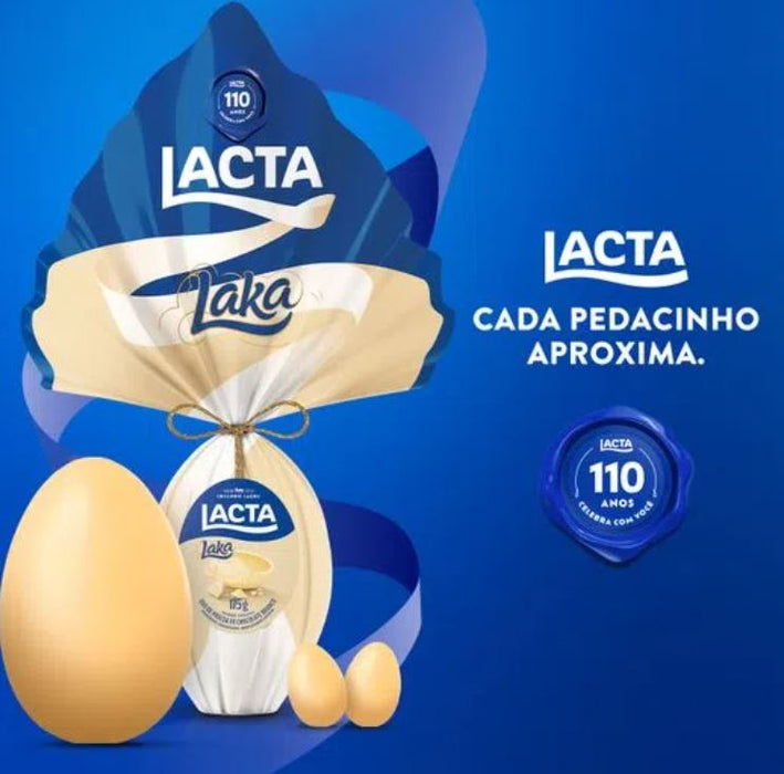 Lacta Ovo de Pascoa Laka 175g - Easter Egg Laka White Chocolate - Hi Brazil Market