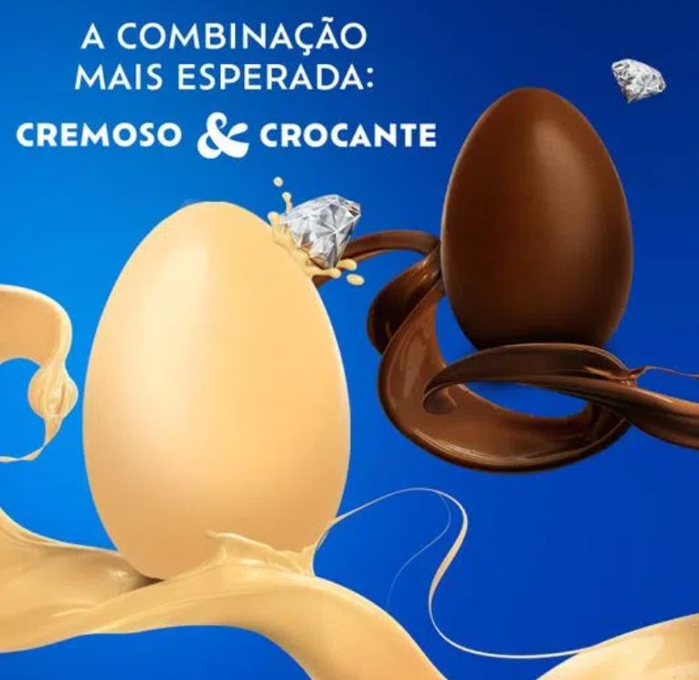 Lacta Ovo de Pascoa Meio Laka Meio Diamante Negro 494g