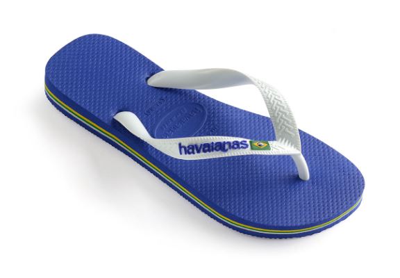 Havaianas Kids Brazil Logo Flip Flops Marine Blue/White - Hi Brazil Market