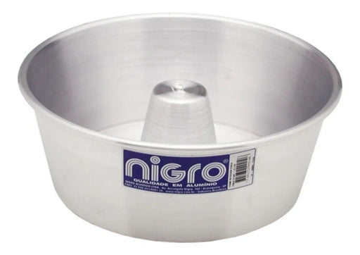 Nigro Forma para Pudim e Bolo de Aluminio Conica c/Tubo 26cm x 4.7 litros - Round Aluminum Bakeware Pan with Hole - Hi Brazil Market