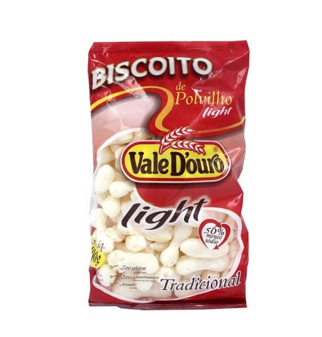 Vale D'Ouro Biscoito de Polvilho Salgado LIGHT 100g - Yuca Salty Snack LIGHT 3.5oz - Hi Brazil Market