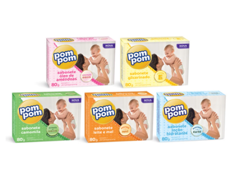 Pompom Sabonete Bebe 80g - Soap Pompom Baby - Hi Brazil Market