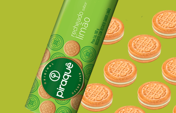 Piraque Biscoito Recheado Limao 160g - Lemon Sandwich Cookies - Hi Brazil Market