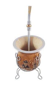 Promate Conjunto Cuia, Bomba e Suporte para Chimarrao - Mate Gourd w/pump and support - Hi Brazil Market