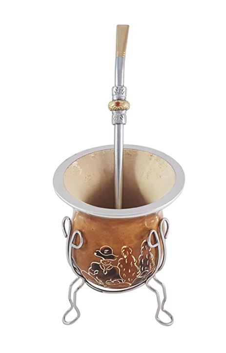 Promate Conjunto Cuia, Bomba e Suporte para Chimarrao - Mate Gourd w/pump and support - Hi Brazil Market