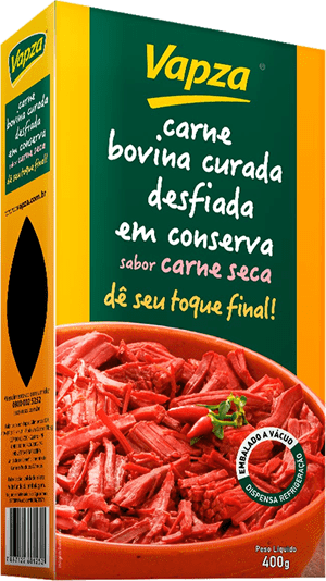 Vapza Carne Bovina Curada Desfiada Sabor Carne Seca 400G - Hi Brazil Market
