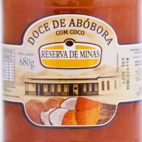 Reserva de Minas Doce de Abobora com coco 650g - pumpkin sweet with coconut 650g - Hi Brazil Market