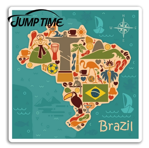 Brasil Adesivo de vinil do mapa do Brasil - Brazil Map Vinyl Stickers - Hi Brazil Market