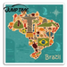 Brasil Adesivo de vinil do mapa do Brasil - Brazil Map Vinyl Stickers - Hi Brazil Market
