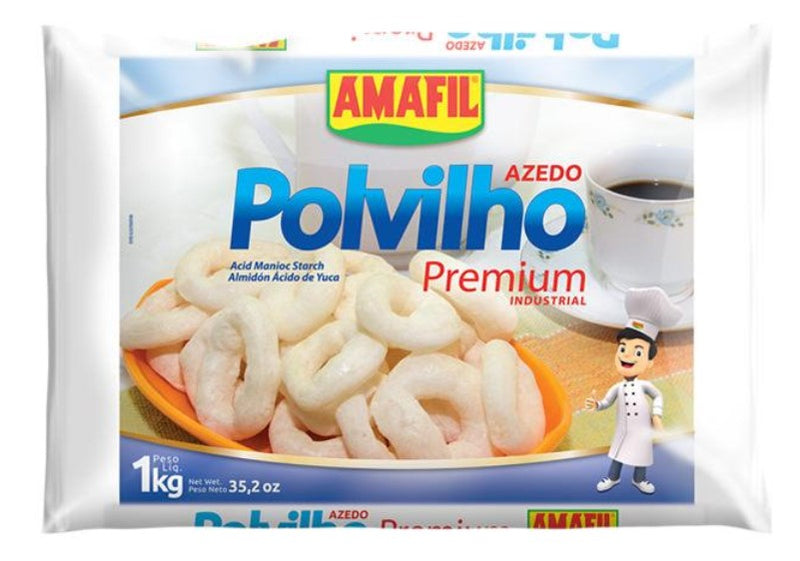 Amafil Polvilho Azedo Premium 1 Kg - Sour Starch 35.2 oz - Hi Brazil Market