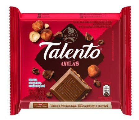 Garoto Talento Chocolate ao Leite com Avela 85g - Milk Chocolate with Hazelnuts 85g - Hi Brazil Market