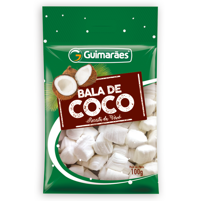 Guimaraes Balas de Coco 100g - Coconut Candy - Hi Brazil Market
