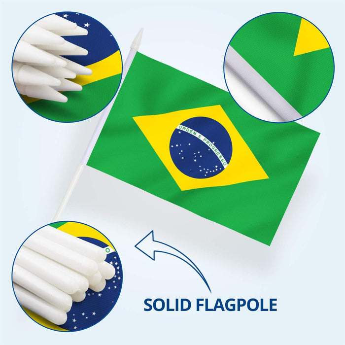 Brazil Bandeira de Mao Pequena Pacote - Brazil Small Size Hand Flag - Hi Brazil Market