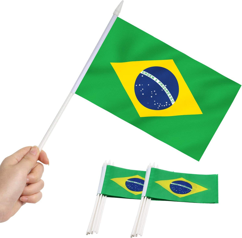 Brazil Bandeira de Mao Pequena Pacote - Brazil Small Size Hand Flag - Hi Brazil Market