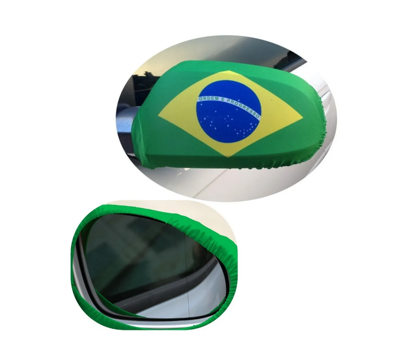 Bandeira do Brasil Retrovisor Carro - Brazil Flag Car Rearview - Hi Brazil Market