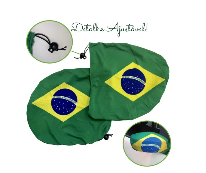 Bandeira do Brasil Retrovisor Carro - Brazil Flag Car Rearview - Hi Brazil Market