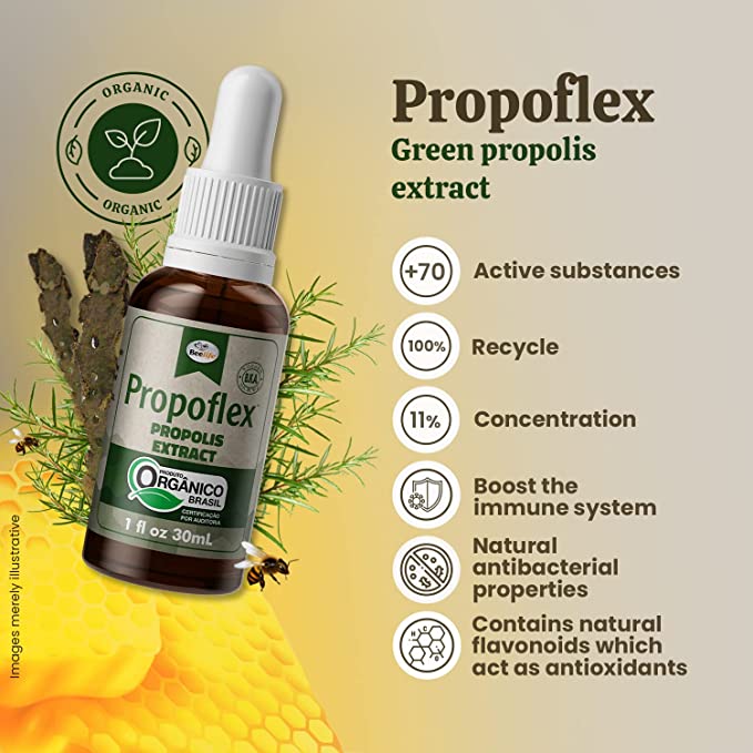 BeeLife Propoflex Extrato de Propolis Organico 30ml - Propolis Extract Organic - Hi Brazil Market