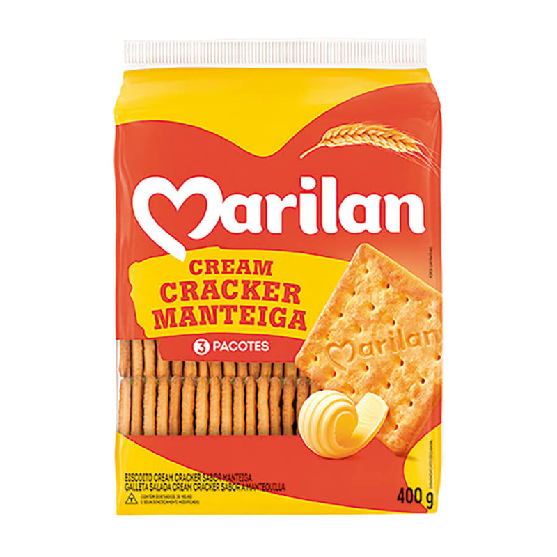 Marilan Biscoito Salgado Cream cracker Manteiga 350gr - Cream Cracker Butter Salt Biscuit 350gr - Hi Brazil Market
