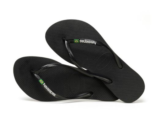 Havaianas Kids Slim Sandal Flip Flops Black - Hi Brazil Market