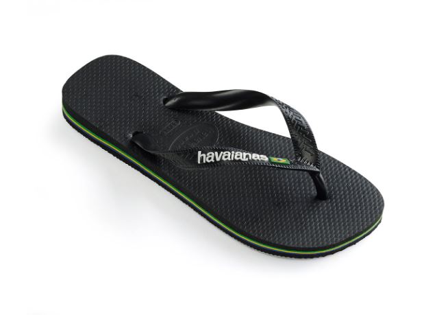 Havaianas Brazil Logo BRANCO Flip Flops Black - Hi Brazil Market