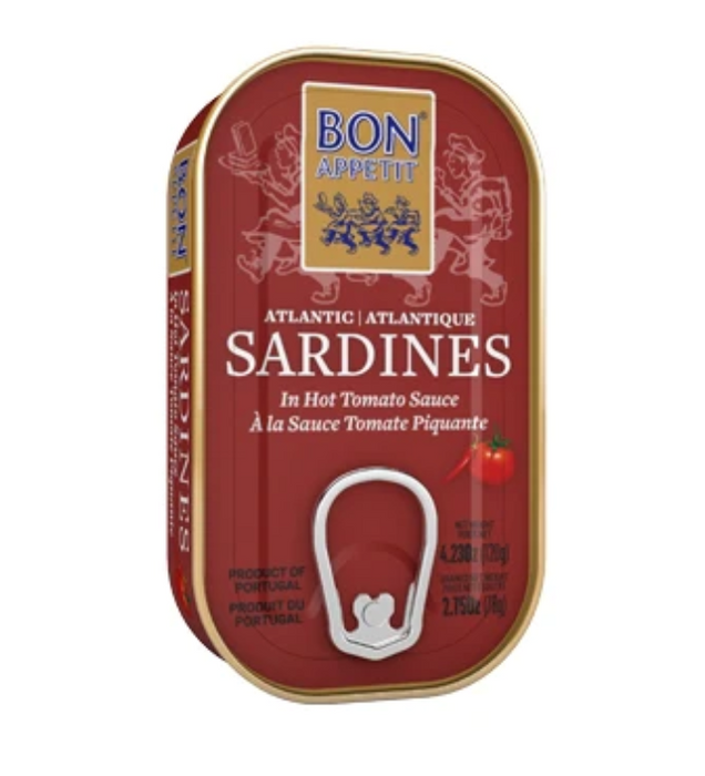 Bon Appetit Sardinhas no Molho de Tomate Picante 84g/120g - Sardine in Tomato Sauce 4.23oz - Hi Brazil Market