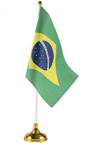 Brasil Bandeira para Mesa 15x21cm - Brazil Desk Flag - Hi Brazil Market