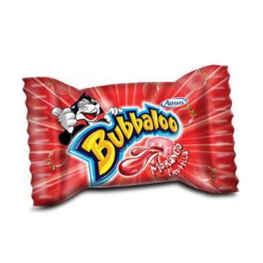 Bubbaloo Chiclete de Bola Morango - Gum filled with liquid flavor Strawberry - Hi Brazil Market