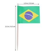 Brasil Bandeira Pequena para Decoracao - Brazil Flag Cupcake Toothpick Toppers - Hi Brazil Market