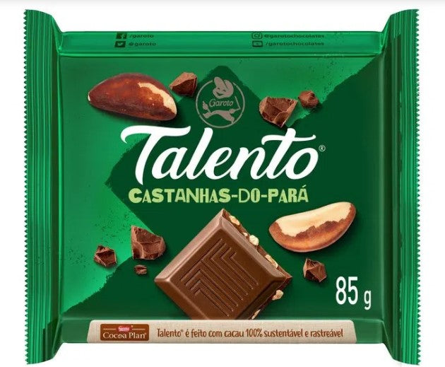 Garoto Talento Castanhado Para 85g - Brazilian Nut Chocolate - Hi Brazil Market